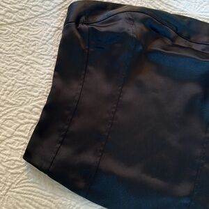 Black Satin Bustier Top